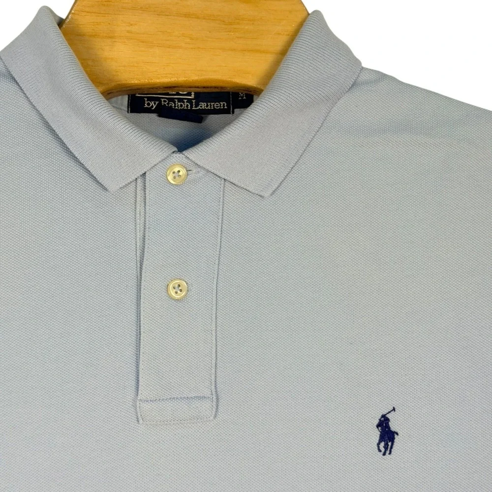 Polo Ralph Lauren Polo Shirt Mens M Light Blue Cotton Classic Golf Pony Preppy